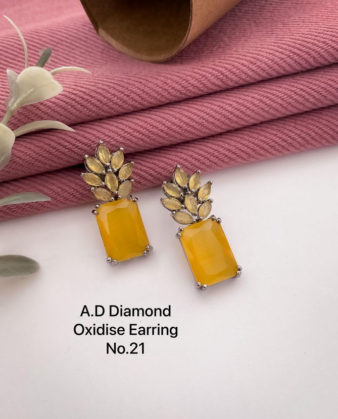 Designer AD Diamond Earrings Wholesale Shop In Surat
